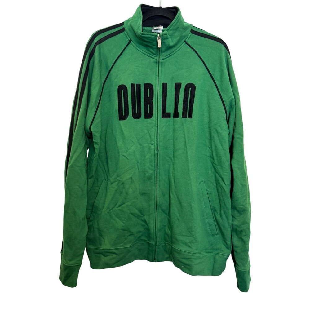 Roma Atletica Dublin Full-Zip Track Jacket XL Green & Black 100% Cotton Made In
